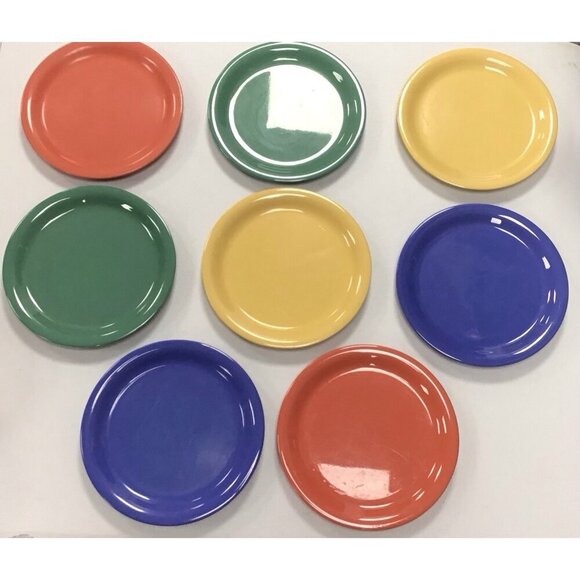 8 Pc Lot Vintage Carlisle Durus Melamine Food Service Plates Fun Colors! 🩵 - Picture 2 of 4